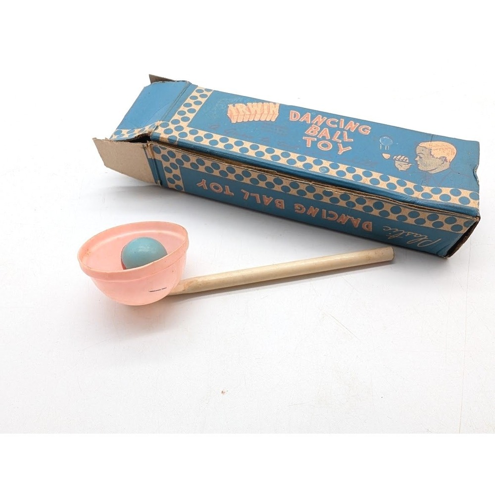 Vintage Irwin Plastic Dancing Ball Toy Blow Mold Pipe Novelty Original Box Magic
